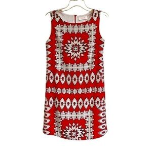 PEACH LOVE CALIFORNIA, TRIBAL PRINT SHIFT DRESS. SOFT, COMFORTABLE FIT. SIZE S